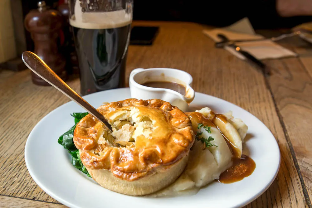 Traditional English pub chicken pot pie