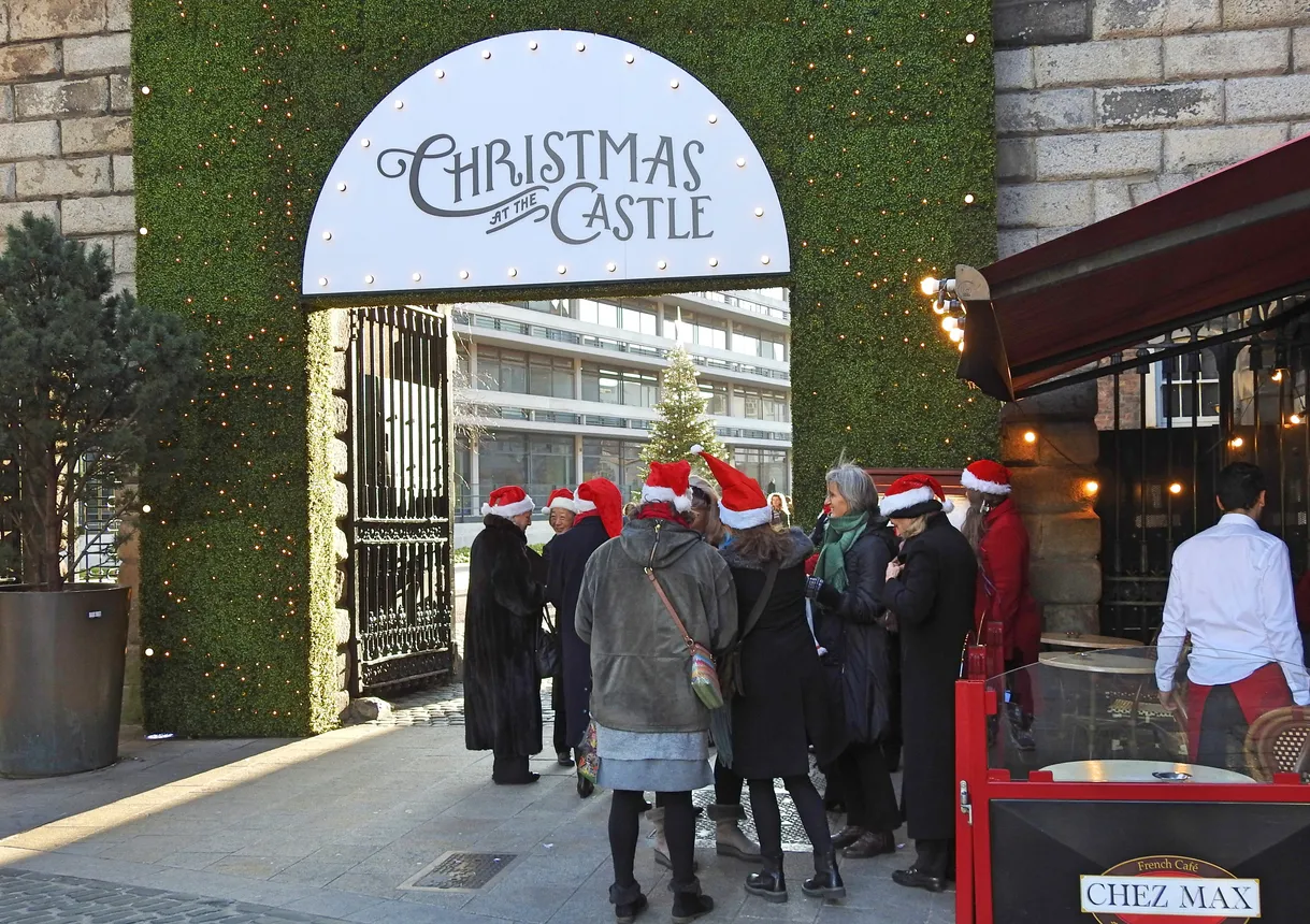 16th December 2019, Dublin, Ireland. Decorated entrance to the open air  free to enter 