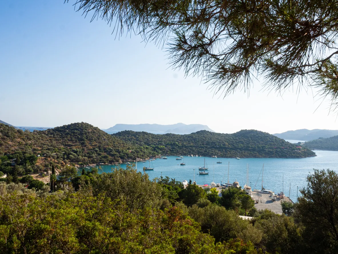 Private yachts anchored in Kaş marina, Antalya / Turkey