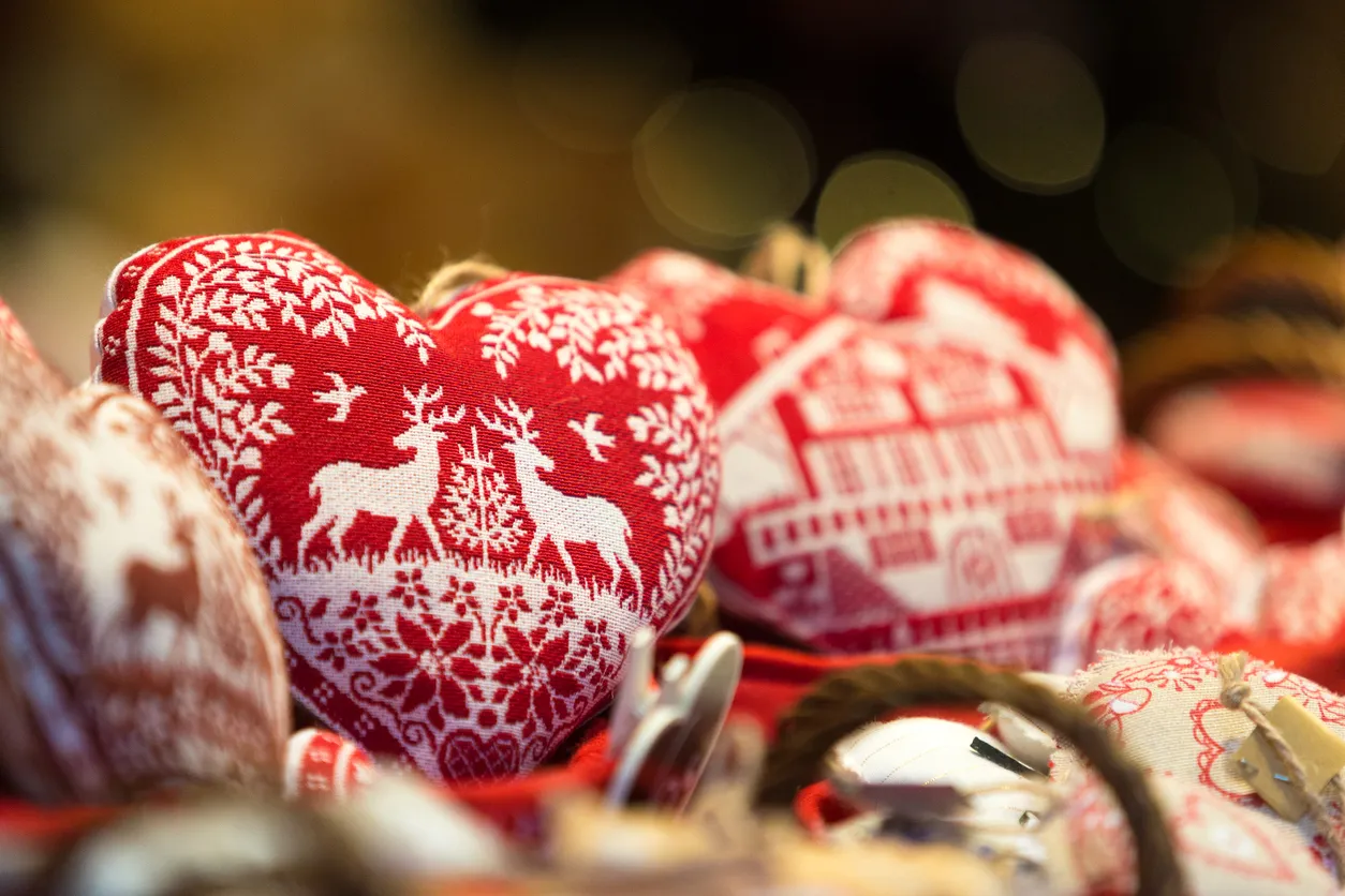 Colorful decorations on the Christmas market in Strasbourg
