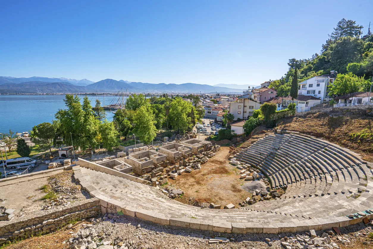 Scenic view of ,in the centre of Fethiye, just behind the harbour, is Telmessos
