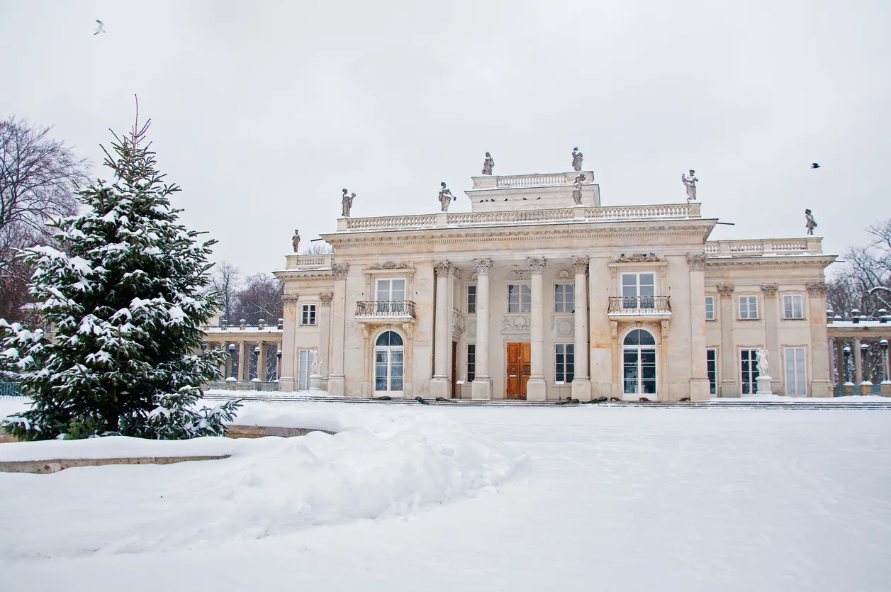 Lazienki Park in winter. Poland, Warsaw.