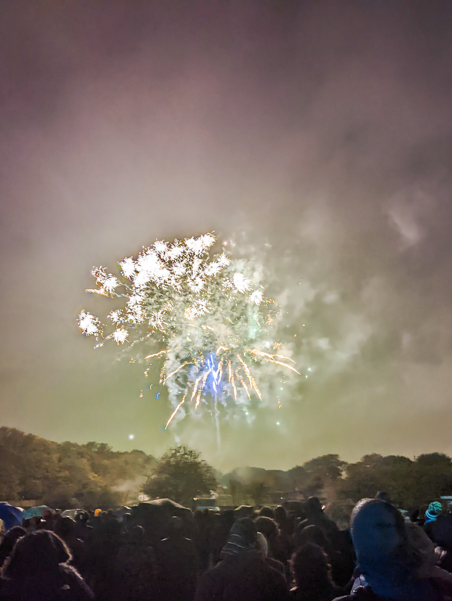 Fireworks on the ever-popular bonfire night in the UK. 